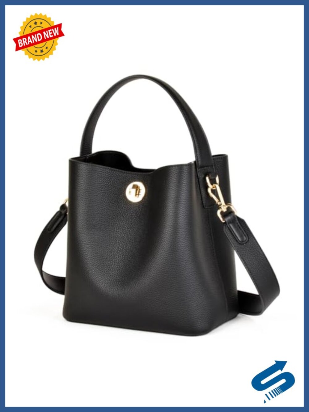 Genuine Leather Women's Bucket Tote Shoulder Crossbody Bag Handbag